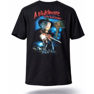 A Nightmare on Elm Street Freddy Krueger Navy Mens Movie T-Shirt Halloween Large